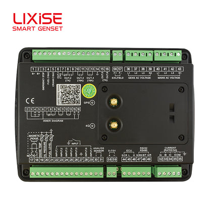 LIXiSE LXC6620BCAN Built-in 4G AMF Genset Controller with CAN J1939, 4.3" Multi-Language LCD for Rental & Telecom Base Station Generator Sets