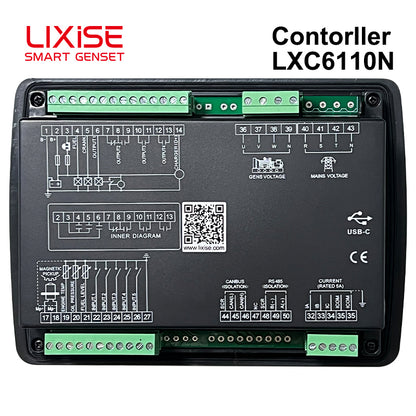 LIXiSE LXC6110N Intelligent Single Genset Controller Without CAN Bus, Auto Start Stop Generator Control Panel