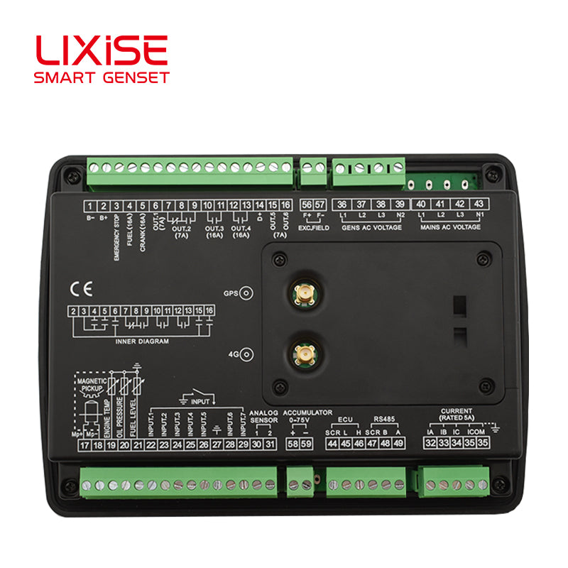 LIXiSE LXC6610BCAN-4G Built-in Genset Controller | Isolated CAN J1939 Auto Control Panel for Medium & Large Rental Gensets
