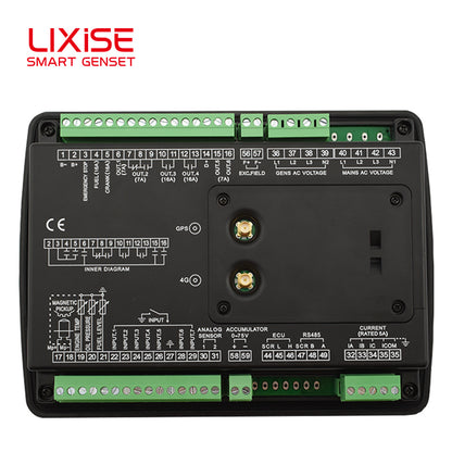 LIXiSE LXC6610B-4G Single Automatic Genset Controller | Built-in Hidden 4G Antenna, 4.3" Multi-Language LCD, 18s Black Box Fault Record, Cloud Multi-Unit Management for Rental & Telecom Base Station Generators