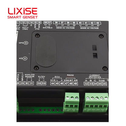 LIXiSE LXC6120N LCD Genset Controller | Black Box Record, Wide Temperature Display, Plug-and-Play USB