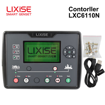 LIXiSE LXC6110N Intelligent Single Genset Controller Without CAN Bus, Auto Start Stop Generator Control Panel