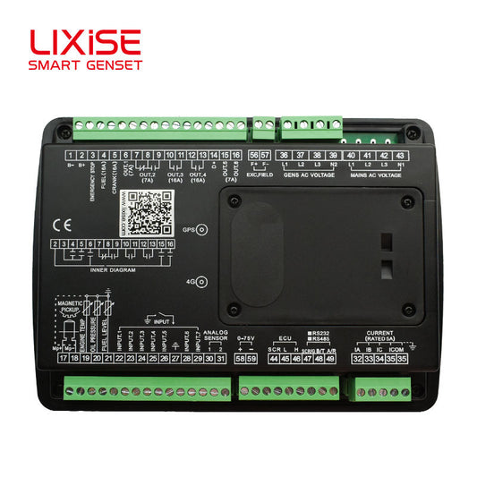 LIXISE LXC6510 TFT Color Screen Genset Controller | IoT Cloud Remote Monitor, Installment Lock Function, Black Box Fault Recorder, USB RS485 GPRS Communication