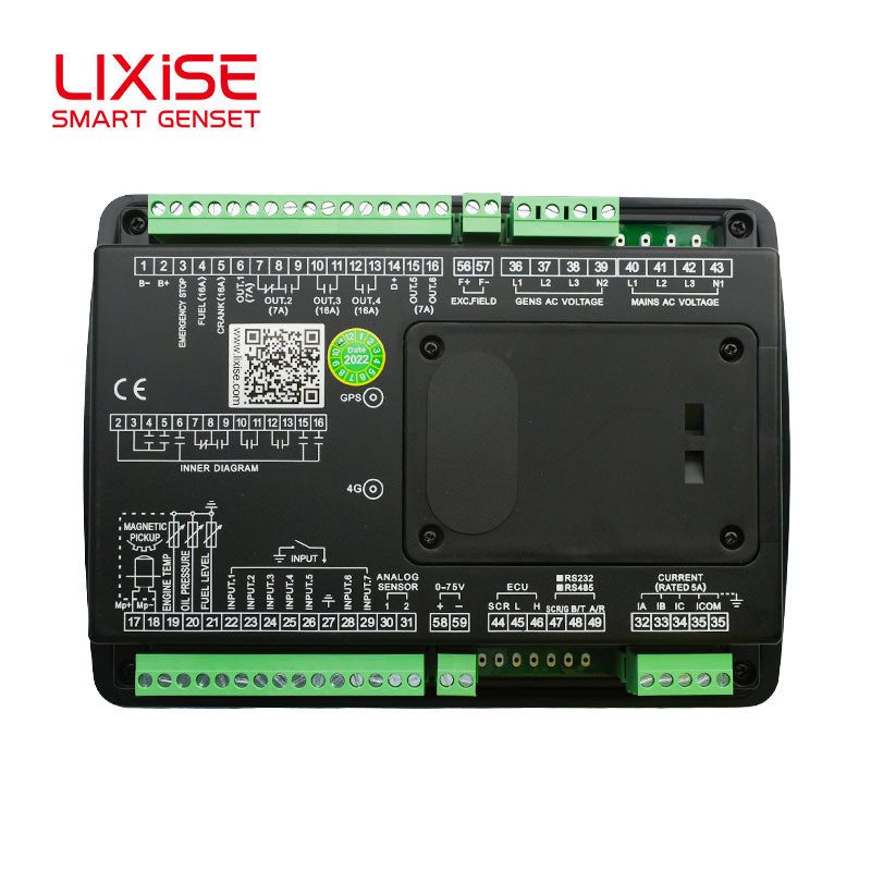 LIXiSE LXC6610N-4G Single Auto Genset Controller | Built-in Hidden 4G Antenna, 4.3" Multi-Language LCD, 18s Black Box Fault Record, Cloud Multi-Unit Management for Rental & Telecom Base Station Generators