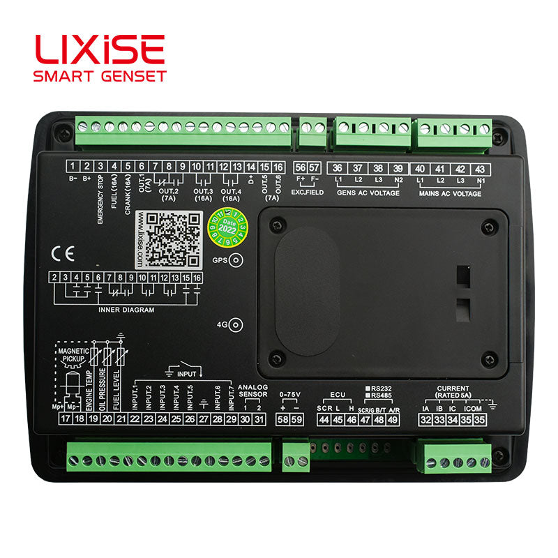 LIXiSE LXC6620N-4G 4G Cloud AMF Genset Controller | Built-in Hidden 4G Antenna, 18s Black Box Fault Playback for Rental & Base Station Generators