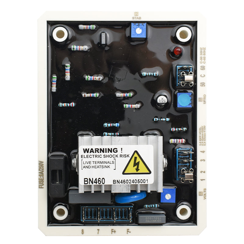 LIXiSE BoNeng BN460 | Reliable Genset Parts Factory,Half-Wave Thyristor AVR Supports Stable Operation Above 200℃,Built-In Military-Grade Chip & Under-Speed Protection.