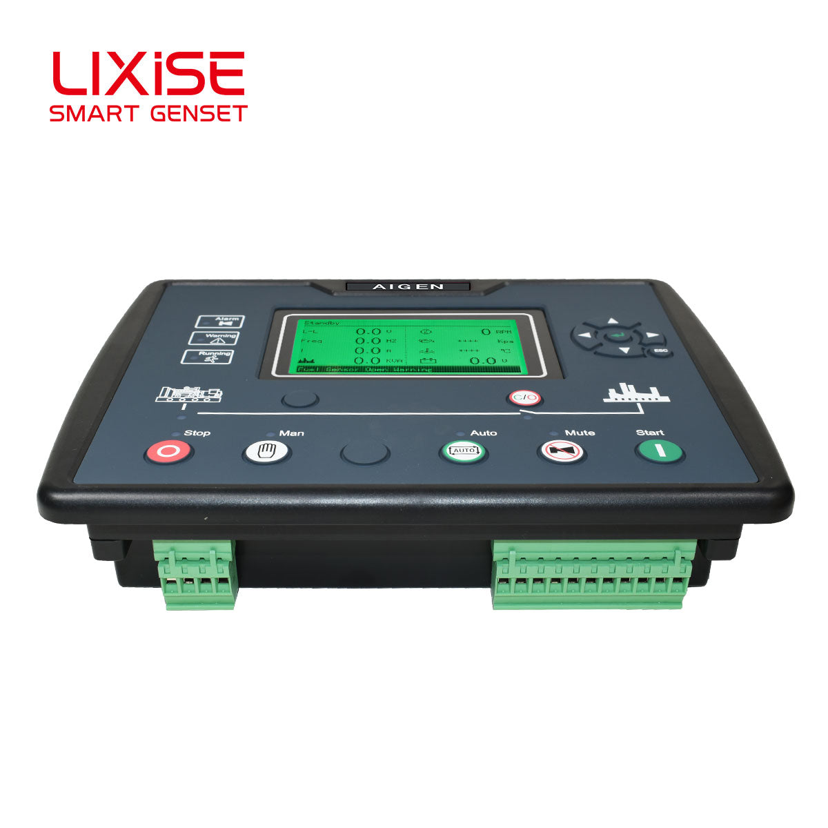 LIXiSE AIG6210 Single Genset Controller | 240\*128 Multi-Language LCD Panel With Bluetooth Debug, Black Box & Battery Aging Detection