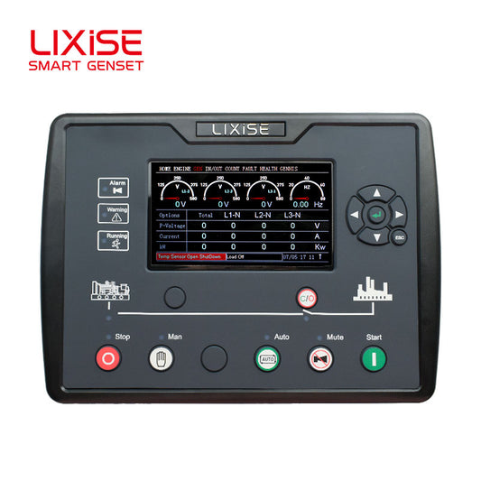 LIXiSE LXC6510 Intelligent Genset Controller TFT Color Screen, Original Pointer UI, Black Box Fault Record, USB/RS485/GPRS Remote Monitoring & Installment Remote Lock
