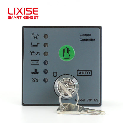 LIXiSE 701AS Auto Start Engine Control Module | Manual Key Operation, Remote Auto Start Trigger, LED Fault Indicator, LCD Hour Counter, 68*68mm Cutout Genset Controller