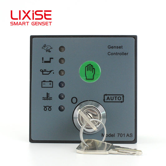 LIXiSE 701AS Auto Start Engine Control Module | Manual Key Operation, Remote Auto Start Trigger, LED Fault Indicator, LCD Hour Counter, 68*68mm Cutout Genset Controller