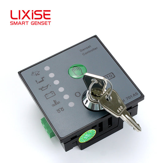 LIXiSE 701AS Auto Start Engine Control Module | Manual Key Operation, Remote Auto Start Trigger, LED Fault Indicator, LCD Hour Counter, 68*68mm Cutout Genset Controller