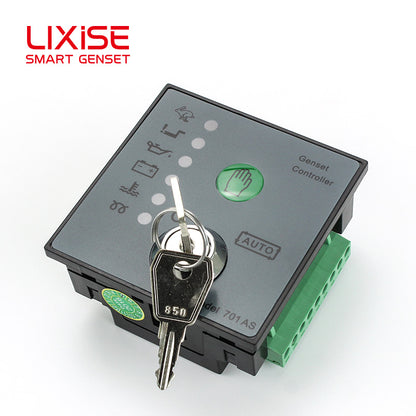 LIXiSE 701AS Auto Start Engine Control Module | Manual Key Operation, Remote Auto Start Trigger, LED Fault Indicator, LCD Hour Counter, 68*68mm Cutout Genset Controller