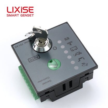 LIXiSE 701AS Auto Start Engine Control Module | Manual Key Operation, Remote Auto Start Trigger, LED Fault Indicator, LCD Hour Counter, 68*68mm Cutout Genset Controller