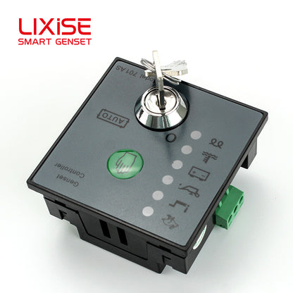 LIXiSE 701AS Auto Start Engine Control Module | Manual Key Operation, Remote Auto Start Trigger, LED Fault Indicator, LCD Hour Counter, 68*68mm Cutout Genset Controller
