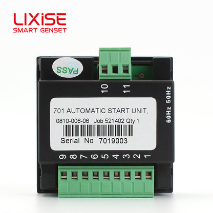 LIXiSE 701AS Auto Start Engine Control Module | Manual Key Operation, Remote Auto Start Trigger, LED Fault Indicator, LCD Hour Counter, 68*68mm Cutout Genset Controller