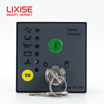 LIXiSE 701MS Manual Engine Control Module | Key Start & Stop, LED Fault Indication, LCD Hour Counter, 68*68mm Cutout Genset Controller
