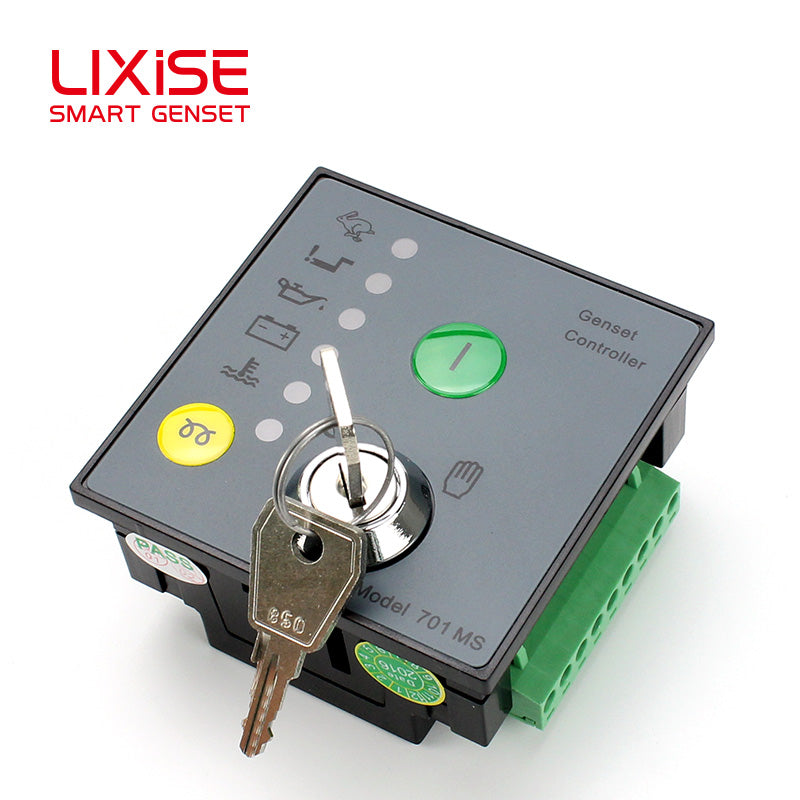 LIXiSE 701MS Manual Engine Control Module | Key Start & Stop, LED Fault Indication, LCD Hour Counter, 68*68mm Cutout Genset Controller