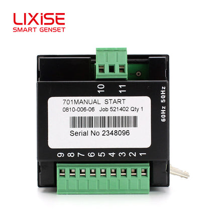 LIXiSE 701MS Manual Engine Control Module | Key Start & Stop, LED Fault Indication, LCD Hour Counter, 68*68mm Cutout Genset Controller