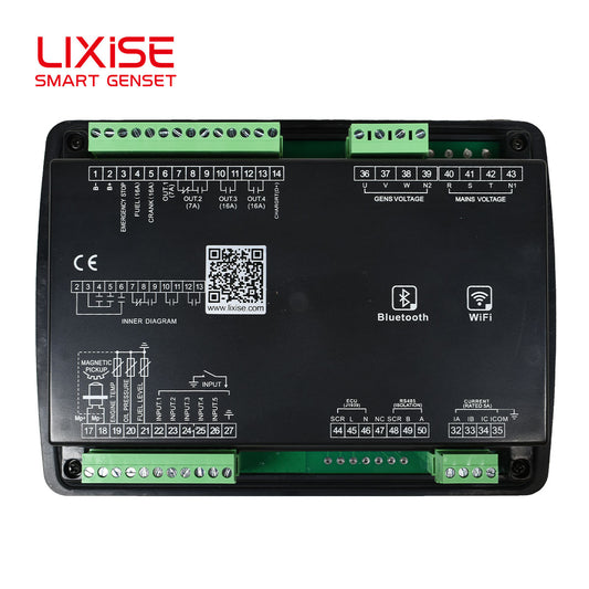 LIXiSE AIG6210 Single Genset Controller | 240\*128 Multi-Language LCD Panel With Bluetooth Debug, Black Box & Battery Aging Detection