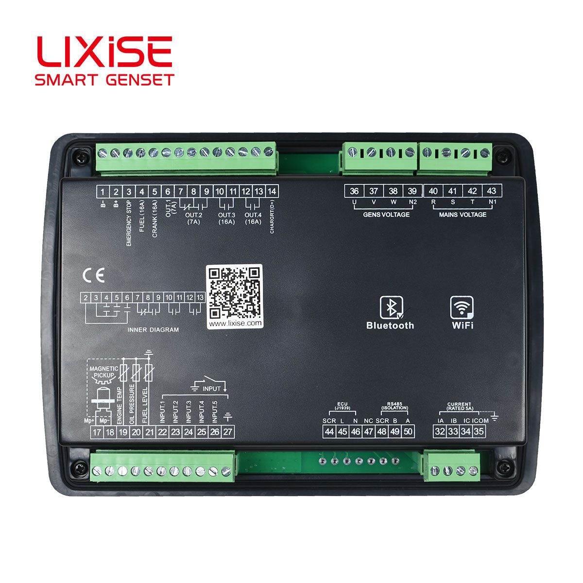 LIXiSE AIG6220 Upgraded Genset Controller | 240\*128 Graphic LCD With Bluetooth Offline Query, Black Box Fault Record & Battery Aging Detection