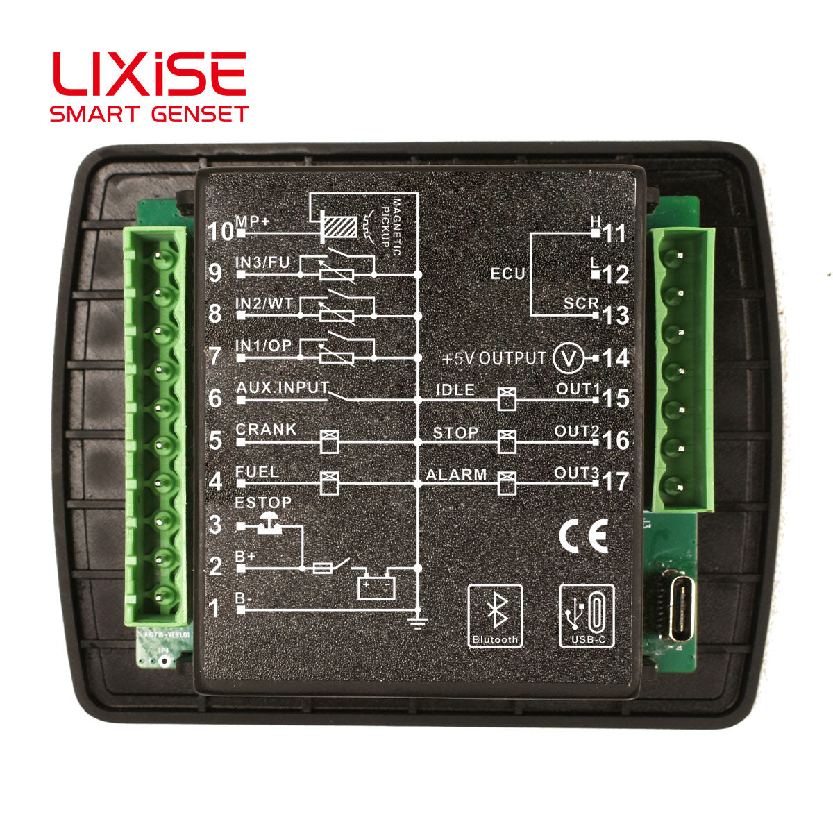 LIXiSE AIG701 Compact Mini Genset Controller | Waterproof Small Generator Auto Start Module With Fault Data Recording & Battery Health Monitor