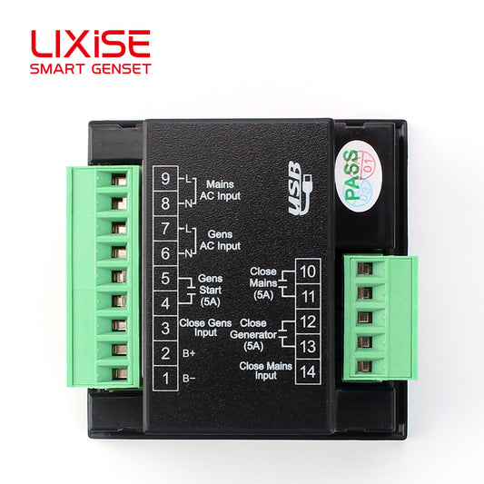 LIXiSE ATS106 Single Mains Genset Automatic Transfer Controller with 32-bit ARM Voltage Abnormality Monitor