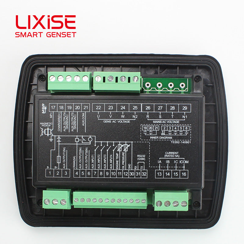 LIXiSE LXC3110 Genset Controller | 132\*64 LCD Single Diesel Generator Auto Control Panel With USB RS232 Parameter Debug & Full Protection