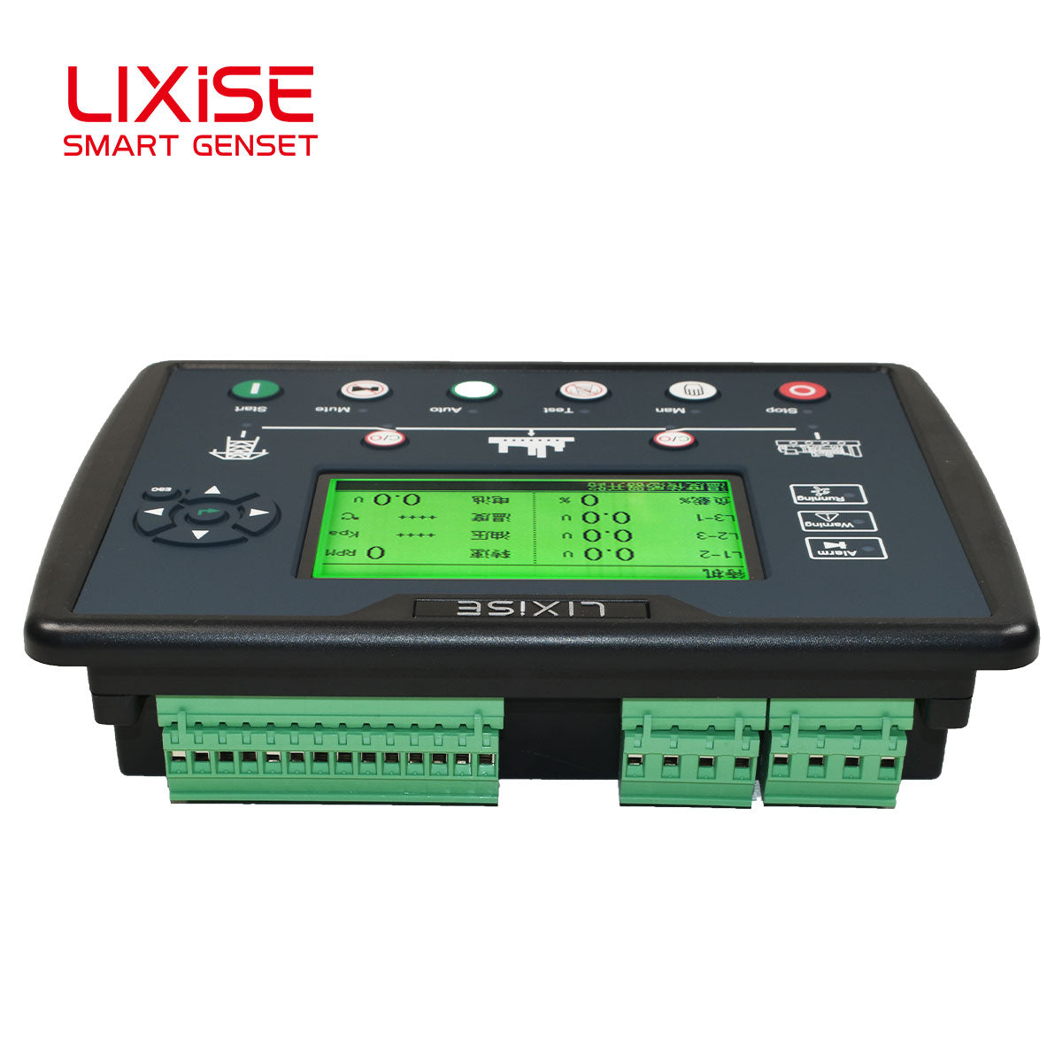 LIXiSE LXC6120NC-CAN AMF Genset Controller CAN J1939 RS485 240\*128 Mono LCD Multi-Language