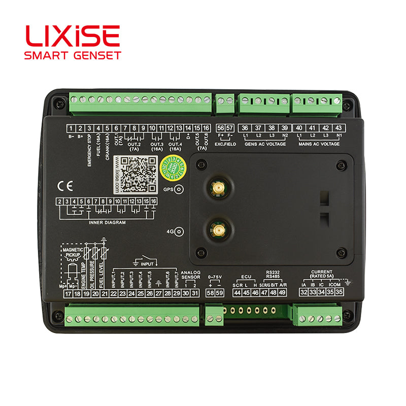 LIXiSE LXC6620B-4G 4G Cloud AMF Controller | Built-In 4G Remote Monitor, Multi-Unit Cloud Management, 18s Black Box Fault Playback, Multi-Language LCD