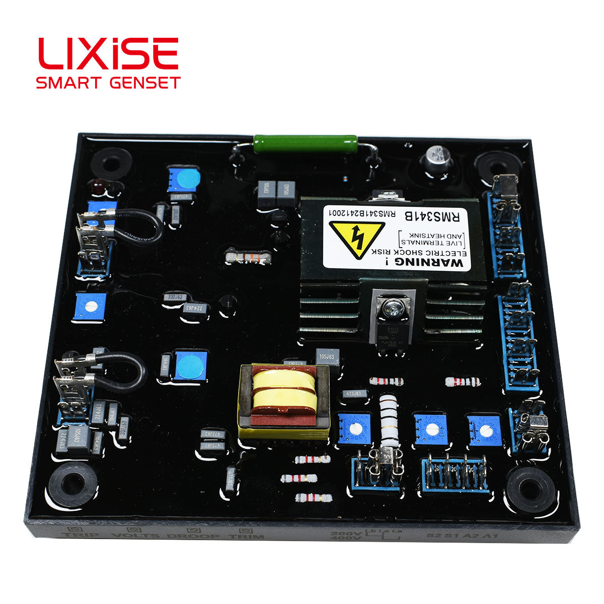 LIXiSE RMS341B Digital AVR | 360-450V Sensing For Non-Center Tap Alternators With Soft Start | Generator Parts Factory